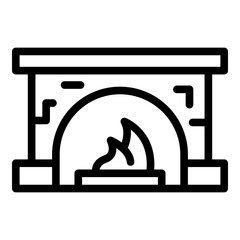 Stove furnace icon outline vector. Gas burning. Wood heater