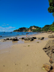 Fototapeta na wymiar Beautiful beach with rocks in Gamboa da Bahia, Brazil