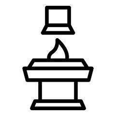Metallurgy furnace icon outline vector. Burning fire. Industrial stove