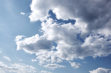 Abstract image of blurred sky. Blue sky background with cumulus clouds