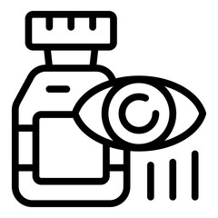 Eye care dropper icon outline vector. Drop health. Check contact