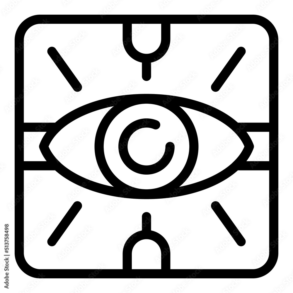Sticker Eye vision icon outline vector. Eyesight glasses. Test patient - Stickers
