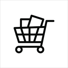 Shopping cart icon vector illustration on white background