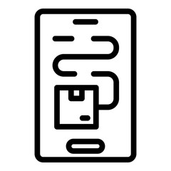 Parcel tracking icon outline vector. Traffic freight. Cargo truck