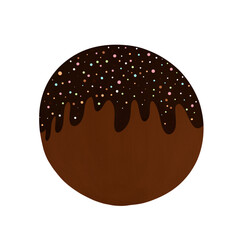 chocolate ball isolated on white background.