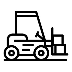 Forklift icon outline vector. Traffic freight. Cargo delivery