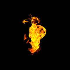 Fire flames on a black background abstract