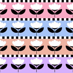 Simple floral seamless flower geometric abstract pattern for kids and fabrics and wrapping paper and linens and clothes