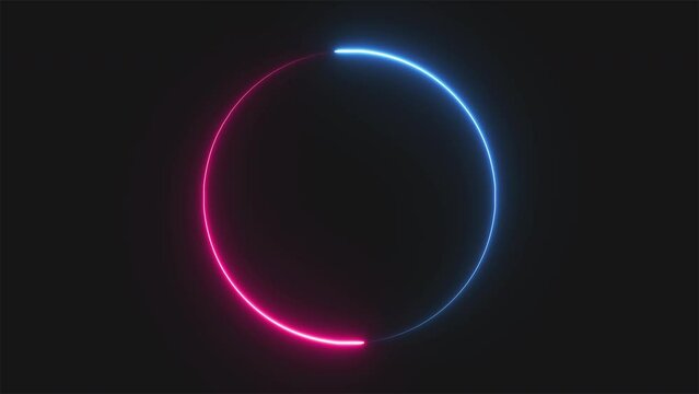 Bright Pink-Blue Neon Circle Loop Animation