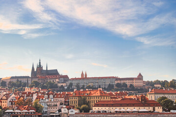 Fototapeta premium city castle and charles bridge