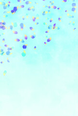 背景素材_水彩_花吹雪_青