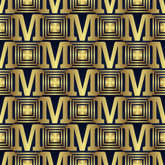 Abtract Letter M seamless pattern.