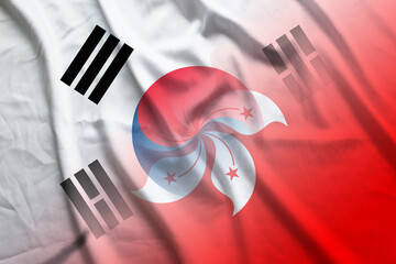 South Korea and Hong Kong official flag transborder contract HKG KOR