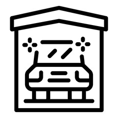 Garage car painting icon outline vector. Auto service. Paint gun