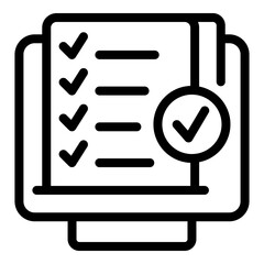 Monitor document icon outline vector. Loan credit. Form paper