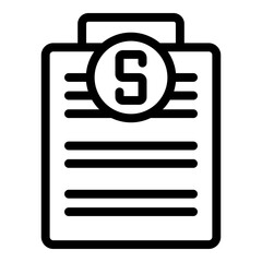 Dollar paper icon outline vector. Approve credit. Finance form