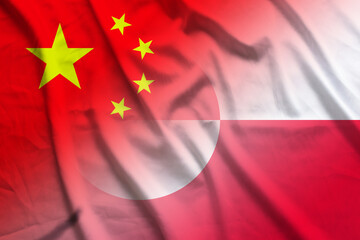 China and Greenland official flag international negotiation GRL CXR