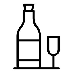 Wine glass icon outline vector. Laptop design. Small coffee