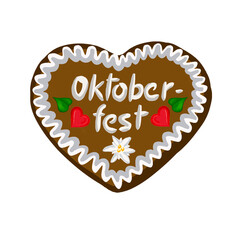 Lebkuchenherz Oktoberfest mit Edelweiß