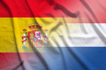 Spain and Netherlands official flag international negotiation NLD ESP