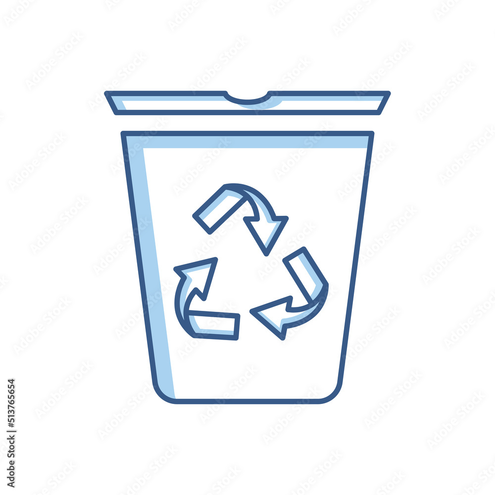 Poster trash can icon. suitable for cleanliness icon, clean environment. two tone icon style. simple design
