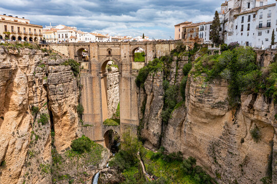 Aerial of the historic town of Ronda, Andalucia