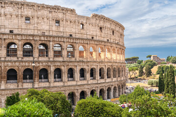 Fototapeta na wymiar View of the Colosseum, Rome, Italy