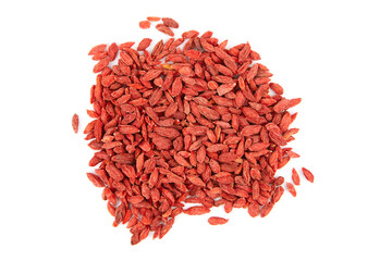 Dried goji berries isolated on white