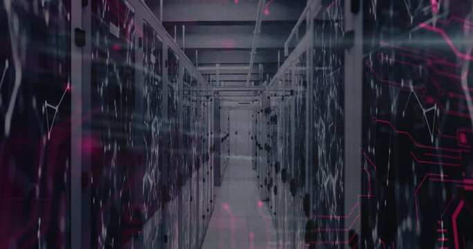 Animation of connections and data processing over servers