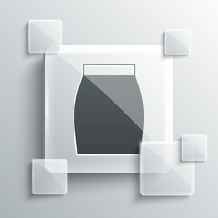 Grey Skirt icon isolated on grey background. Square glass panels. Vector