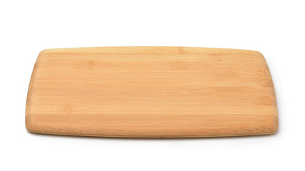 Front view of empty bamboo cutting board