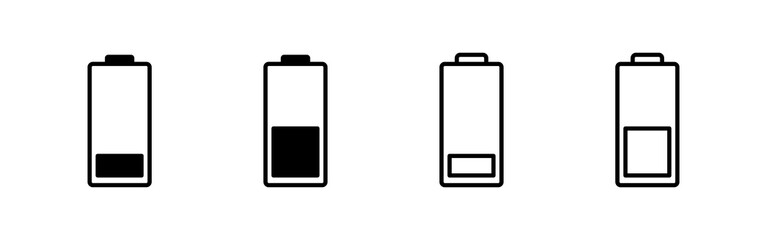 Battery icon vector. battery Charging sign. battery charge level