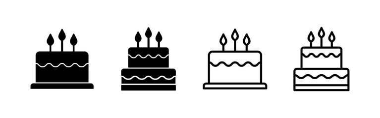 Cake icon vector. Cake sign and symbol. Birthday cake icon