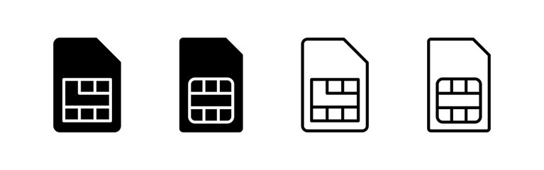 Sim card icon vector. dual sim card sign and symbol