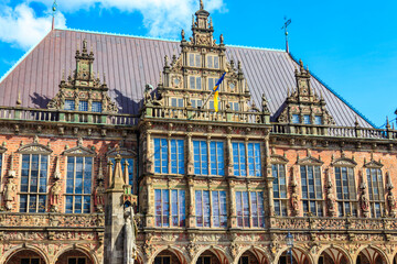 Bremen City Hall or Rathaus in the old town of Bremen, Germany