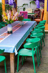 Catering long table seating and conference long table in restaurant