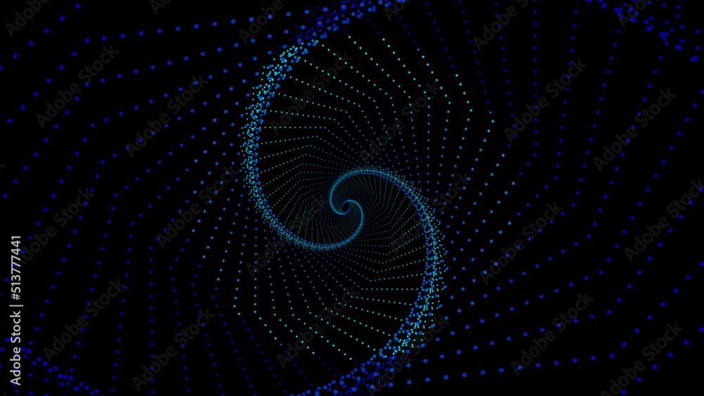 Fototapete vector fractal burst, geometric lines pattern frame in green blue colors isolated on black backgroun