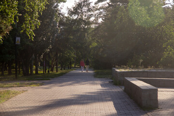 The Road to the Horizon. City sidewalk