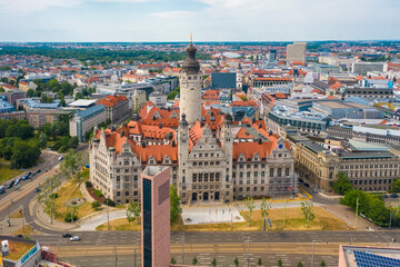 Leipzig Altstadt or Zentrum with the neue Rathaus, new townhall