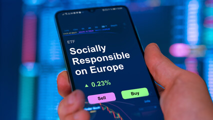 Invest in socially responsible on Europe ETF, an investor buys or sell an etf fund.