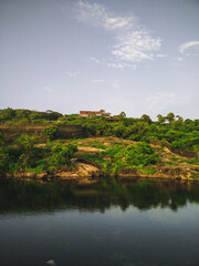 landscape with lake and mountains