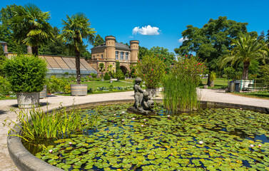 Entrance to the botanical gardens at the castle, Karlsruhe, Baden Wuerttemberg, Germany