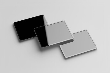 Blank tablet smartphone mockup grey background