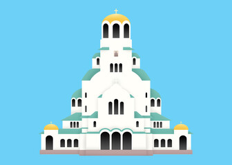 Alexander Nevsky Cathedral, the important religious landmark from Sofia, the capital of Bulgaria. - obrazy, fototapety, plakaty