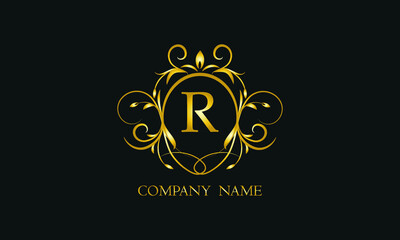 Creative monogram, icon with letter R. Logo design for your business, restaurant, invitation, label.
