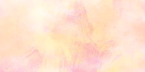 Abstract pink and yellow paint mix colorful watercolor background, Aquarelle paint paper textured with light colors for banner, wallpaper, flyer, template, cover and design.