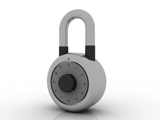 3d illustration Safety concept: Closed Padlock on digital background
