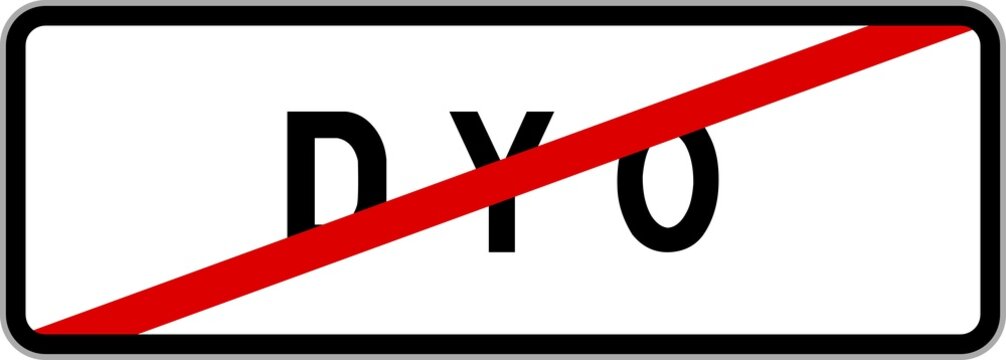 Panneau sortie ville agglom&eacute;ration Dyo / Town exit sign Dyo