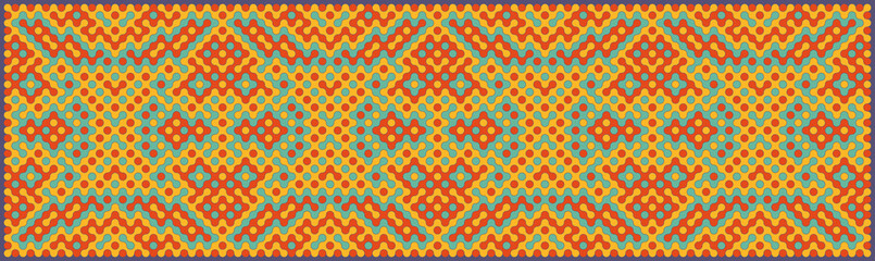 Multicolor truchet tiling connections illustration