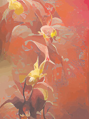 watercolor painting of yellow flowers